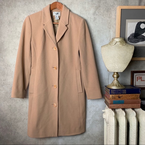 L.L. Bean Jackets & Blazers - LL Bean Tan Wool Cashmere Blend Trench Coat 4